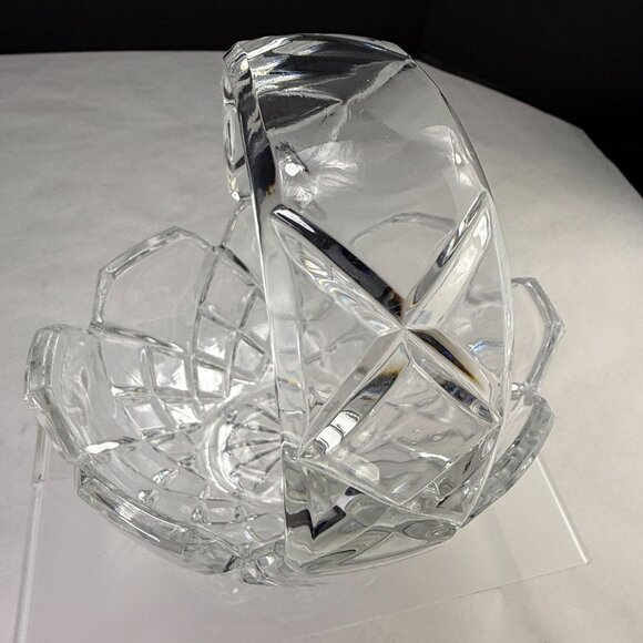 Vintage Lead Crystal Basket Candy Dish - Picture 6 of 12
